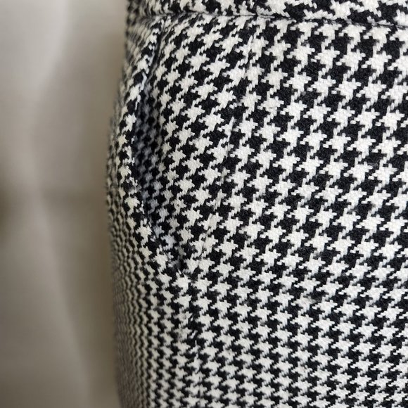 Petite Sophisticate Pencil Skirt 4P Pockets Houndstooth Check Woven Lined - Picture 5 of 9